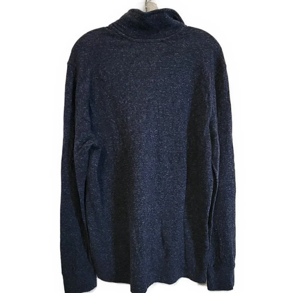 J. Crew 100% Cotton Navy Long Sleeve Quarter Zip Sweater - sz L